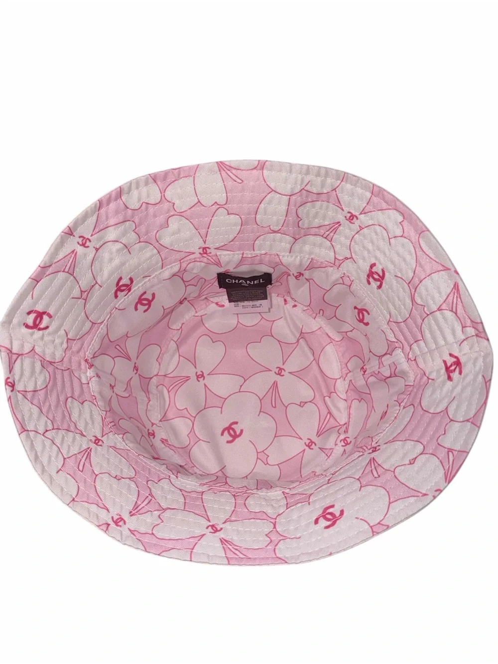 Chanel Beauty GWP Pink CC Rhinestone Logo Bucket Hat